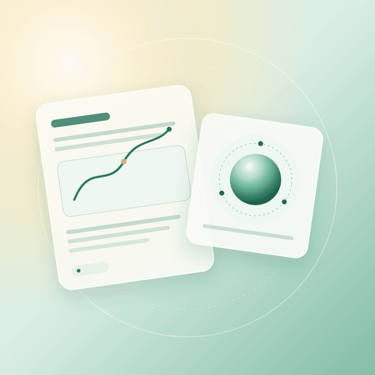 Layered research pages and a green on-device model core